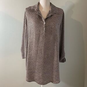 About A Girl Collared Polka Dot Long Sleeve Dress